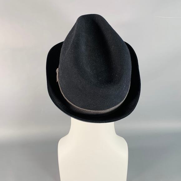 MARLOW Black Charcoal Wool Felt Trilby Fedora Hat - Picture 4 of 6